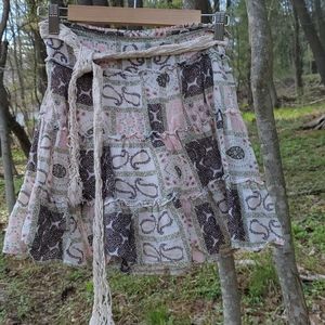 Paisley boho mini skirt